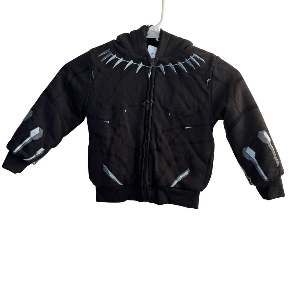 Marvel Hoodie Kids 4T Black Panther Full‎ Zip Jacket Pockets